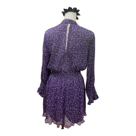 ZARA PURPLE SMOCKED
WAIST & CUFFS POLKA DOT
MINI JUMPERSUITE DRESS SIZE MEDIUM - Picture 4 of 11